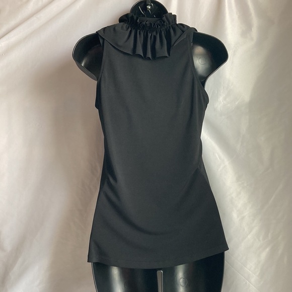 The Limited Ruffled Collar Black Buttoned Front Tank Top Size Small - Picture 3 of 8